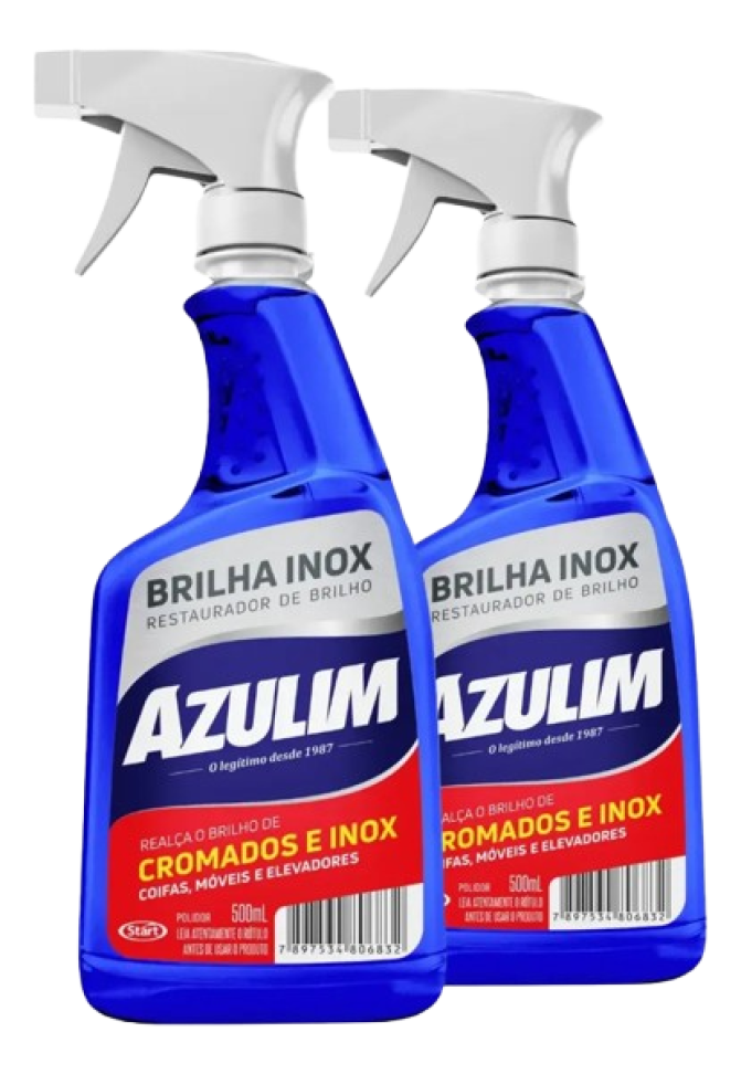 Kit 2 Azulim Brilha Inox 500ml