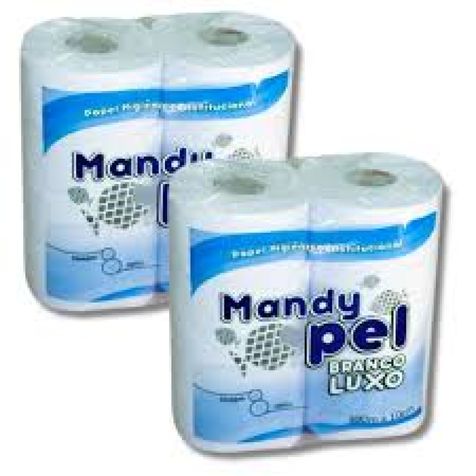 Papel Higiênico Mandypel Rolão Branco Luxo 8x300m