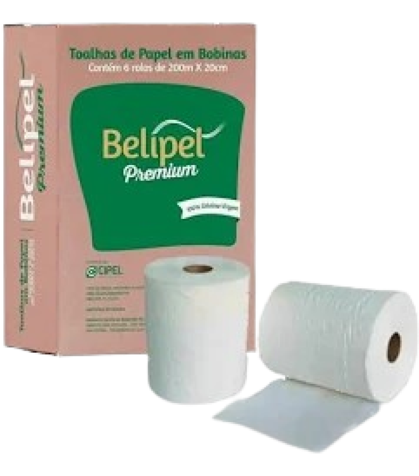 Papel Bobina Belipel Premium Celulose 6x200 metros
