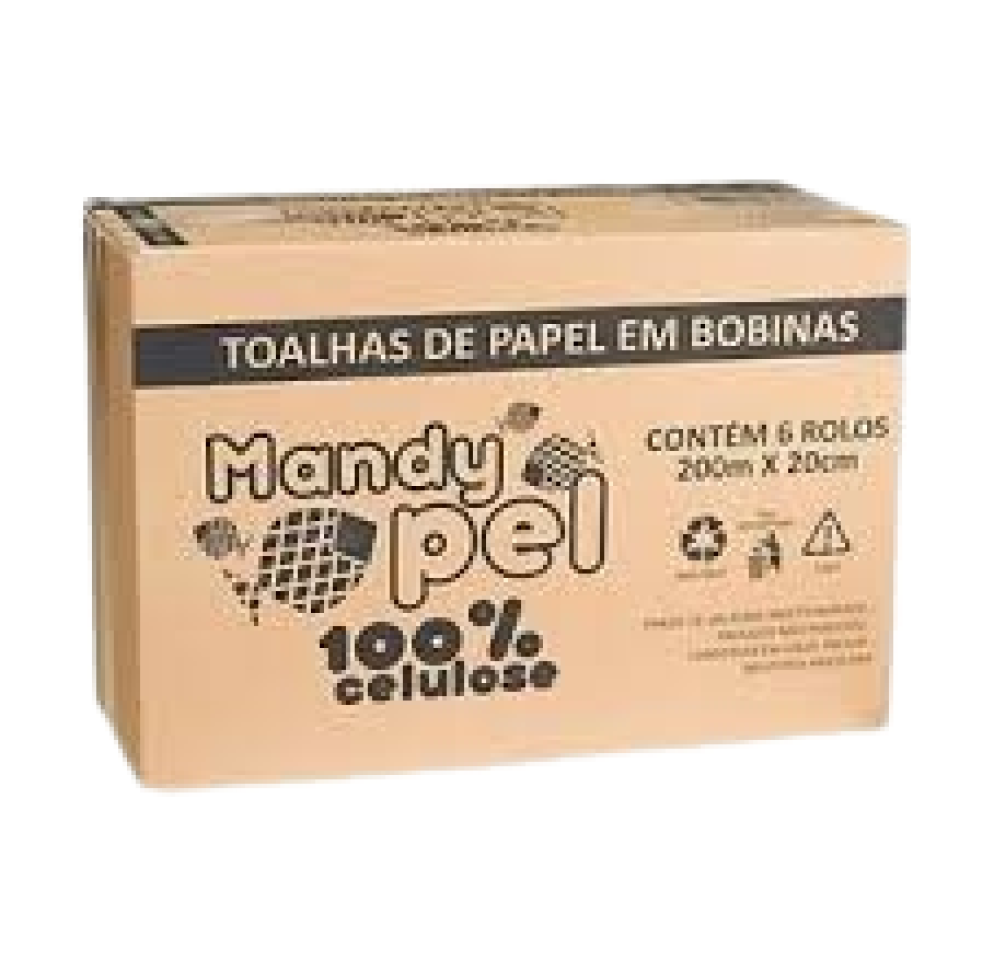Papel Bobina Mandypel Celulose 6x200x20cm