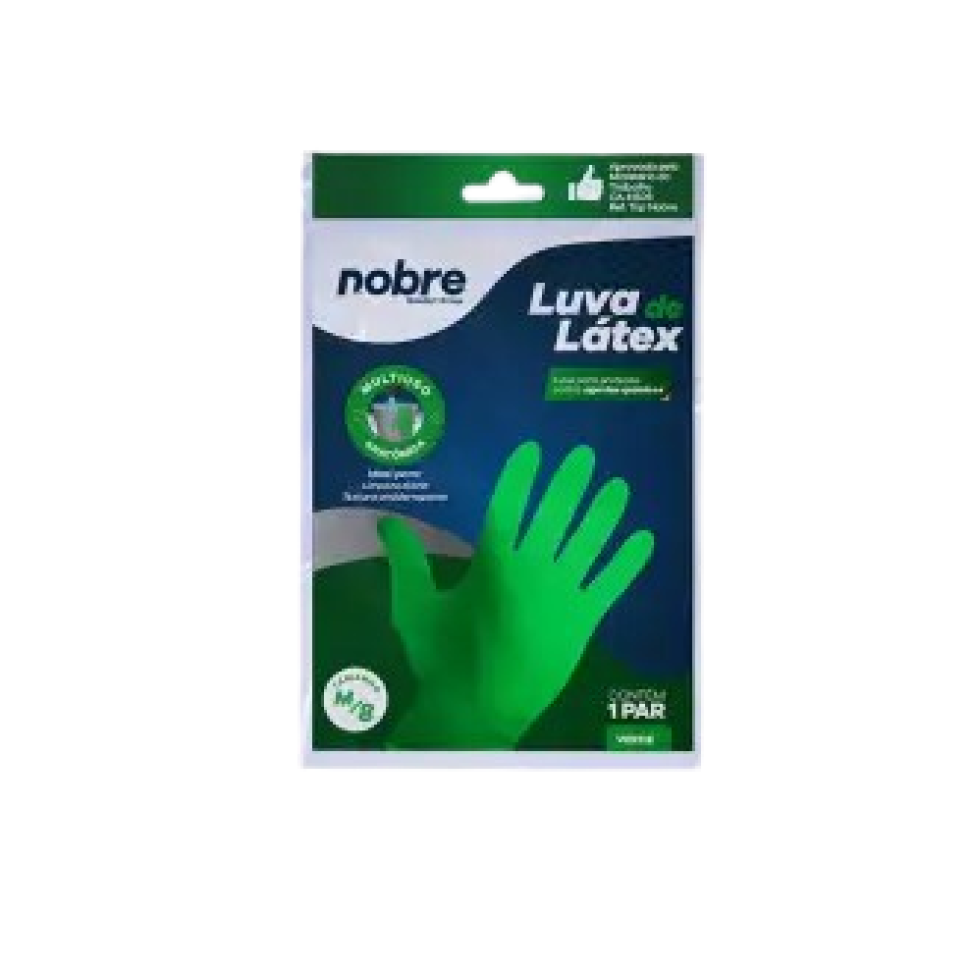 Luva Látex Verde Antiderrapante Nobre M8