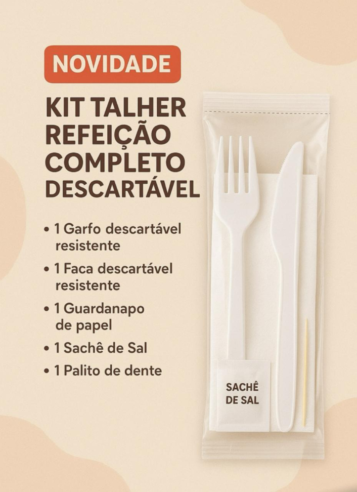 Kit Completo Talheres Descartável