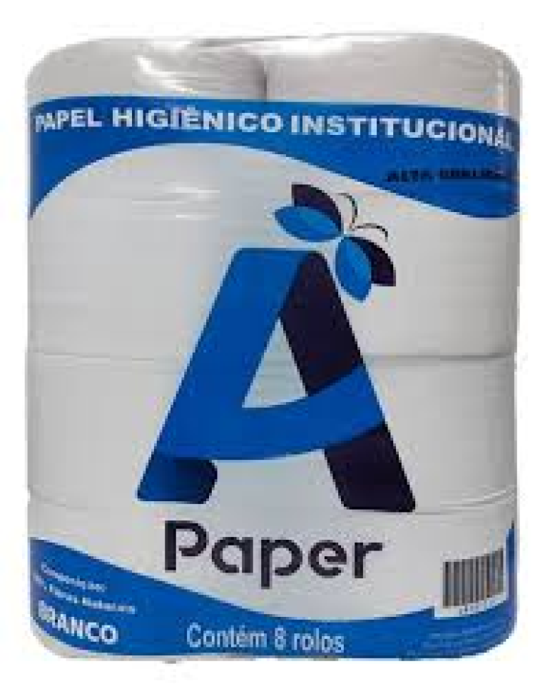 Papel Higiénico Rolão Branco Apaper 8 rolos