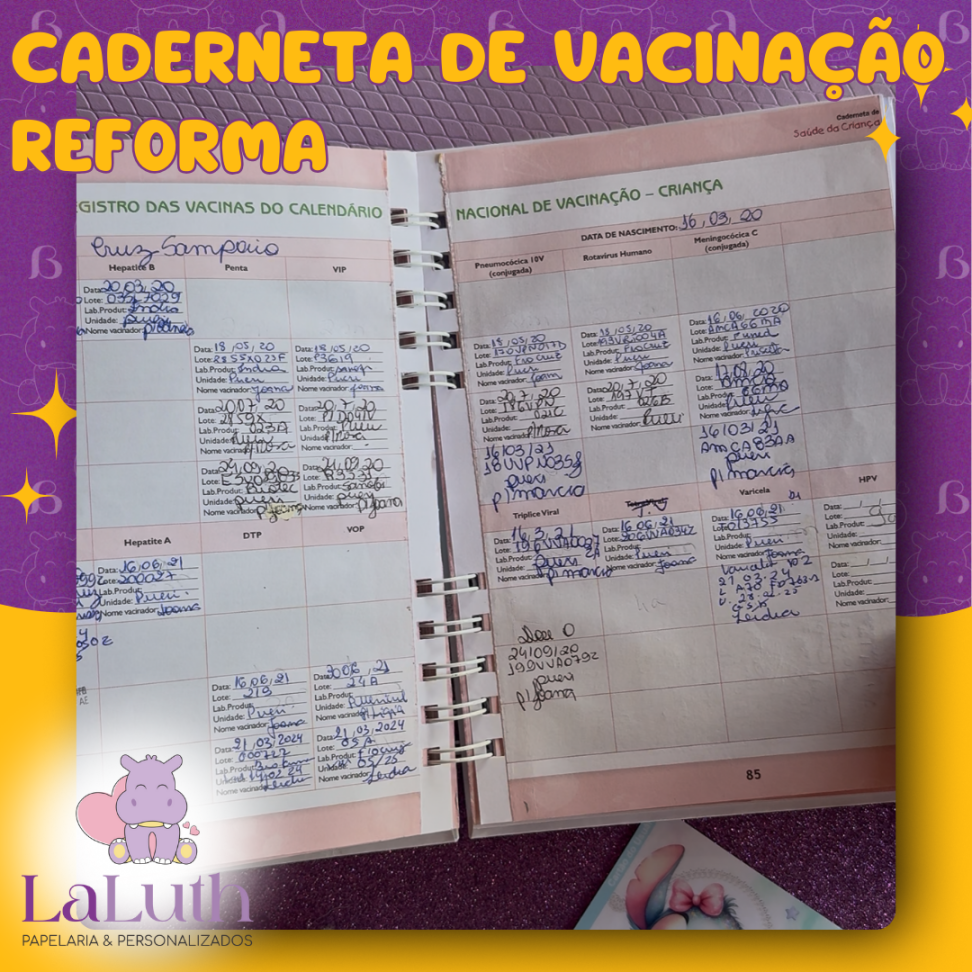 Reforma de Caderneta de Vacinação Infantil