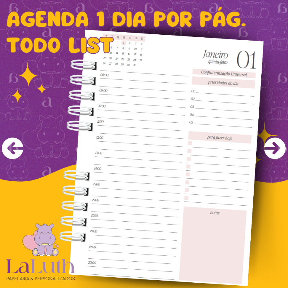 Agenda 1 Dia por Pág. - ToDo List Standard