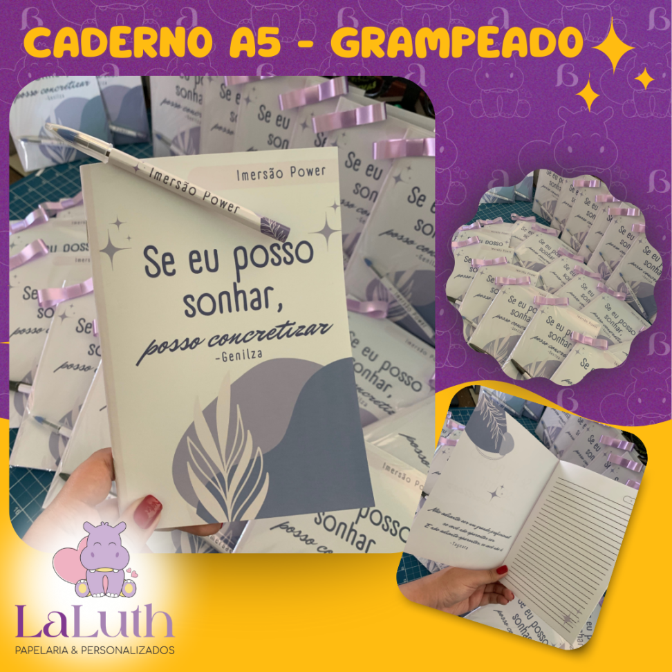 Caderno A5 - Grampeado