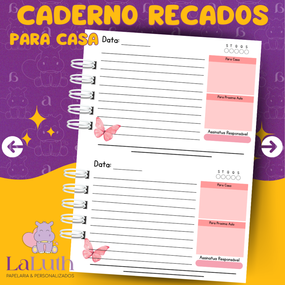 Caderno de Recados - Para Casa