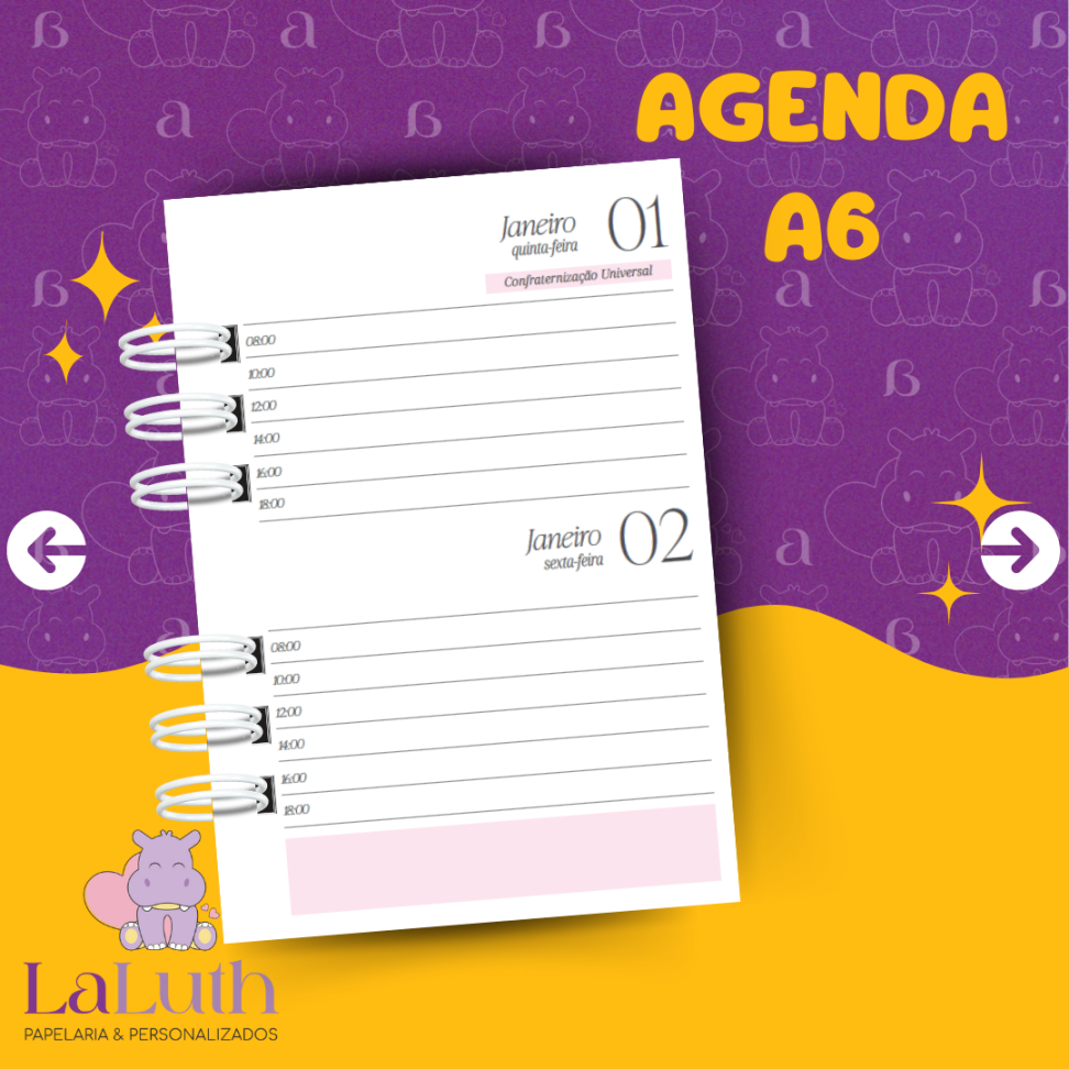 Agenda A6 - 2 Dias por Pág - Standard