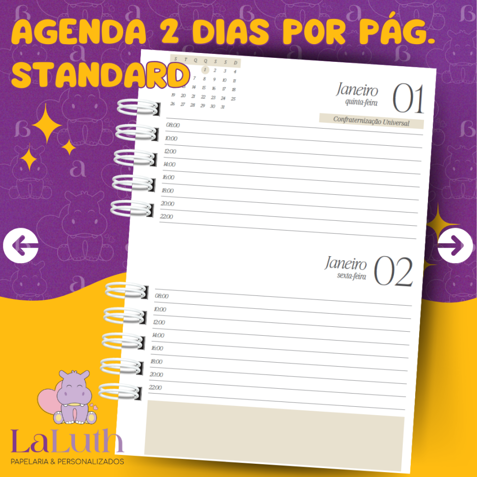 Agenda 2 Dias por Pág. - Standard