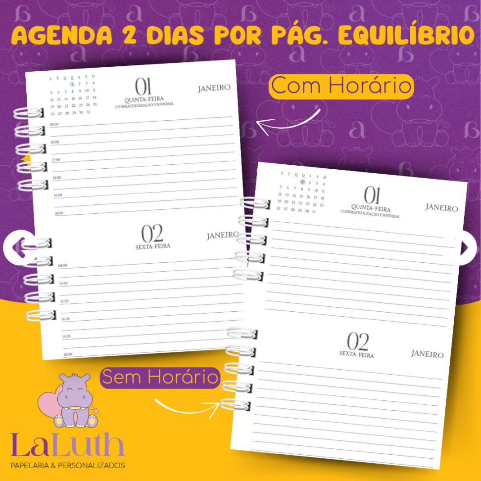 Agenda 2 Dias por Pág. - Equilíbrio