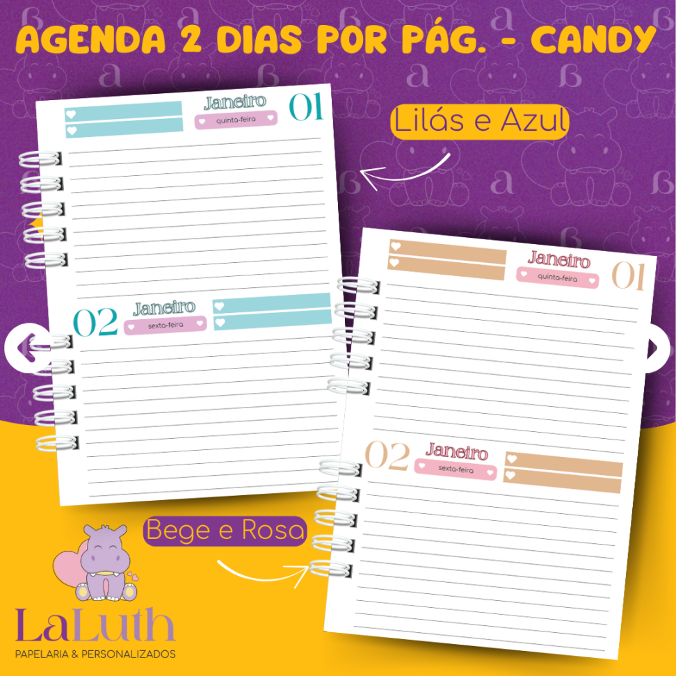 Agenda 2 Dias por Pág. - Candy