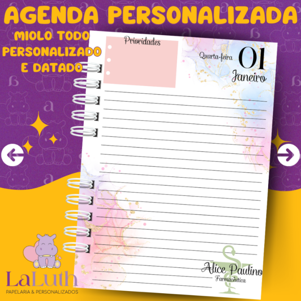 Agenda Personalizada - Miolo