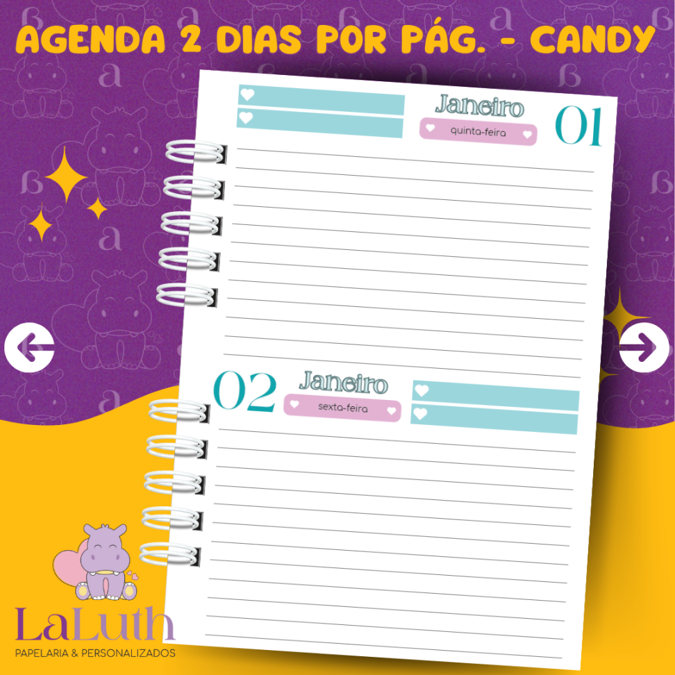 Agenda 2 Dias por Pág. - Candy