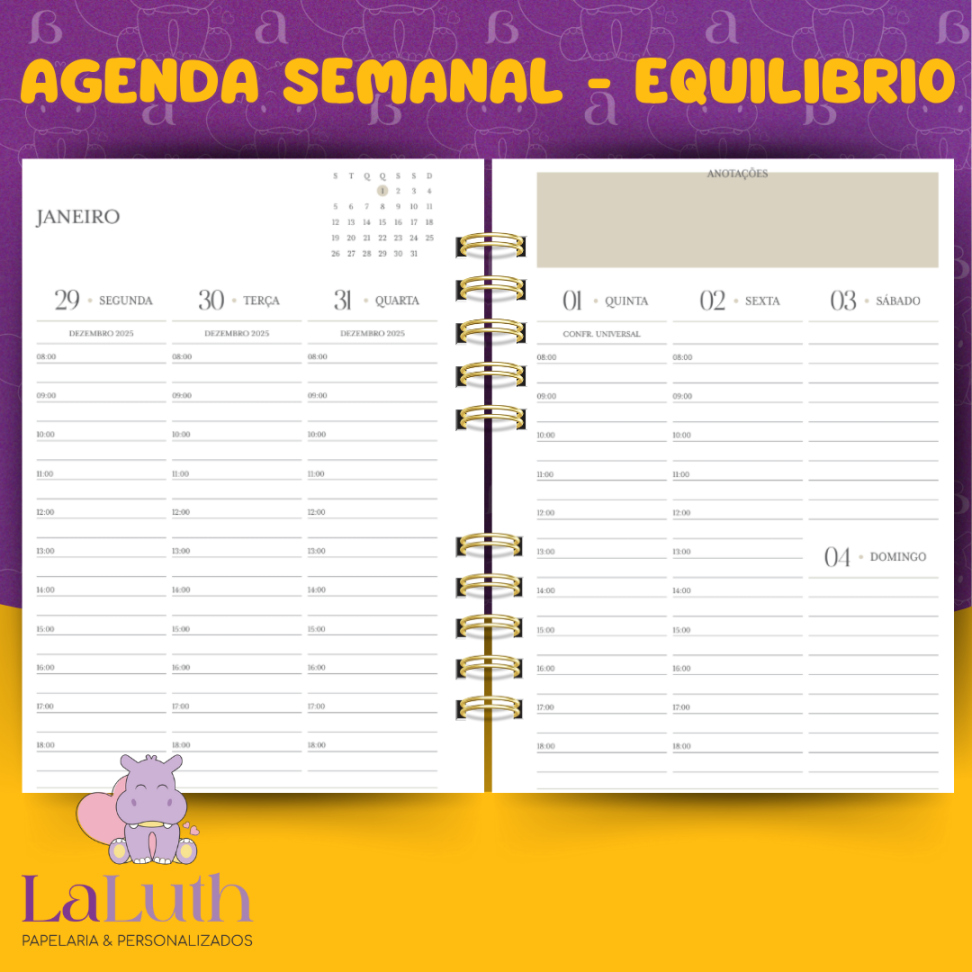 Agenda Semanal 2026 - Equilibrio