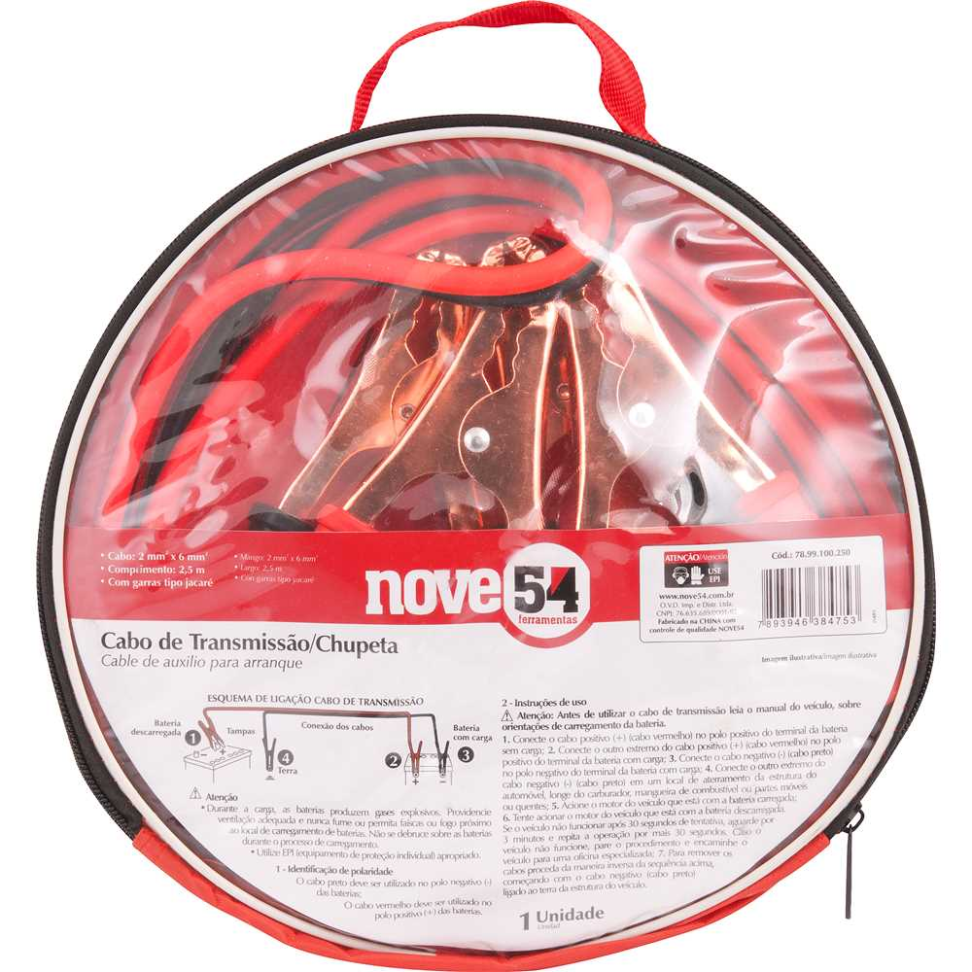 Cabo Chupeta Nove54 Para Bateria 6mm x 2,5m