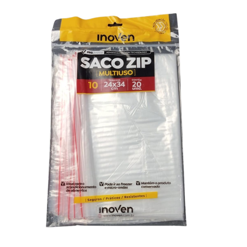 Saco Multiuso Inoven Zip 24 x 34cm C/20