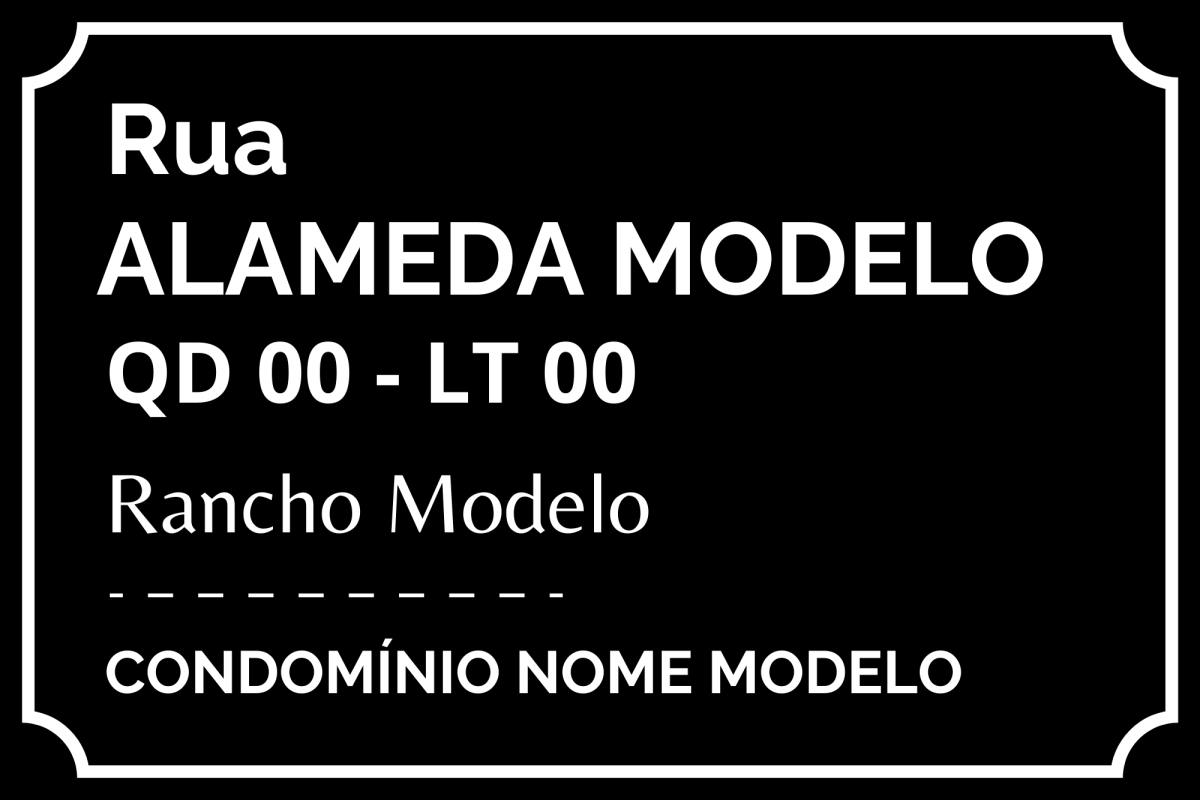 Placa de Endereço Metal Adesivado 20 x 30cm Resistente Durável