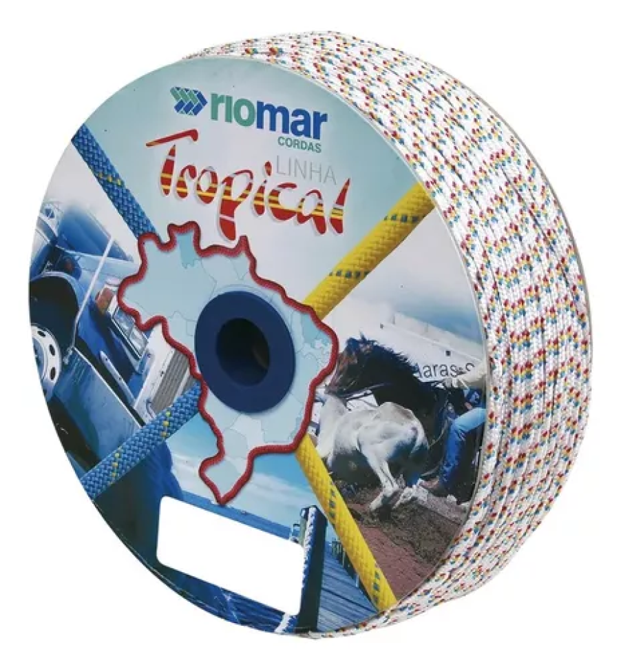 Corda Riomar Trançada 08mm Tropical Multicor
