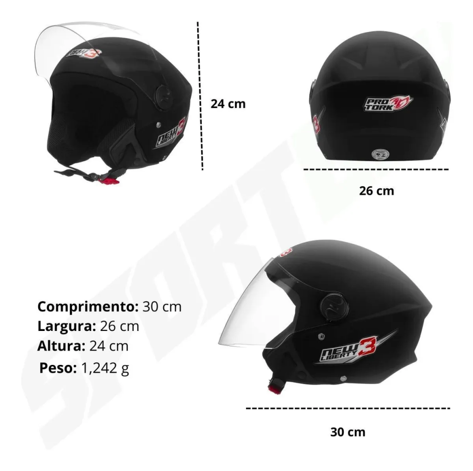 Capacete Pro Tork Liberty 3 Street Aberto