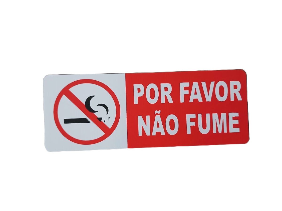 Plaquinha 19x7cm por favor Não fume
