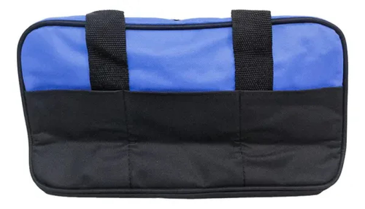 Bolsa em Lona Para Ferramentas 6 Bolsos Preta, Verde e Azul