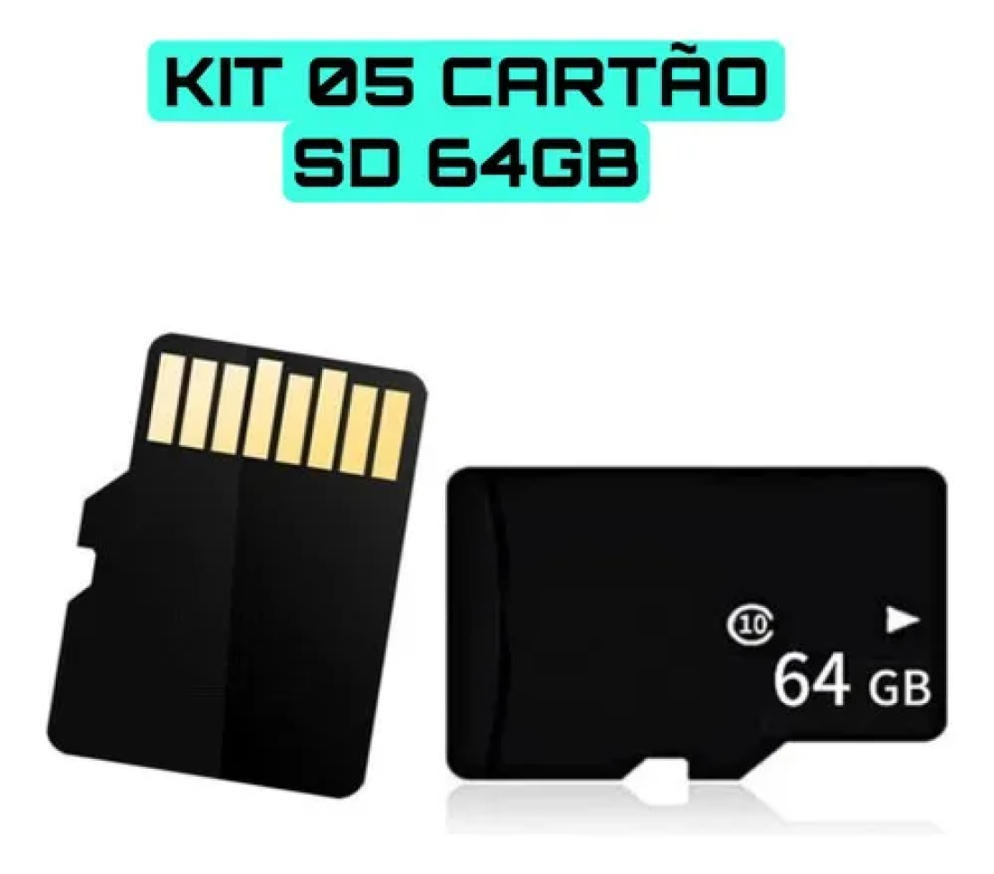 Kit 05 Cartões de Memória 64gb Ultra Velocidade Microsdxc