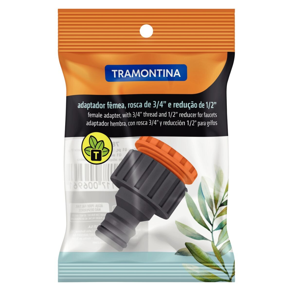 Adaptador Fêmea para Jardim Tramontina Rosca 3.4 e Redução 1,2