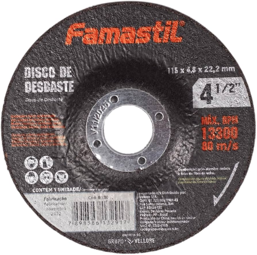Disco de Desbaste Famastil 4 1/2"