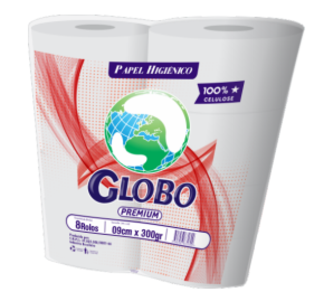 Papel Higiênico Rolão Globo Premium 09 x 300gr Cod. 314