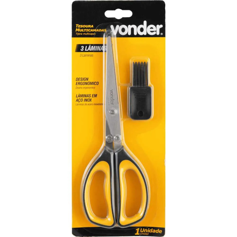 Tesoura Multicamadas Vonder Com 3 Lâminas