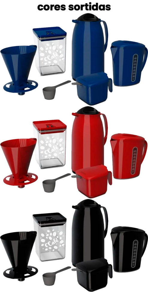 Kit Café 6 Peças Unitermi Super Pratico Cores Sortidas