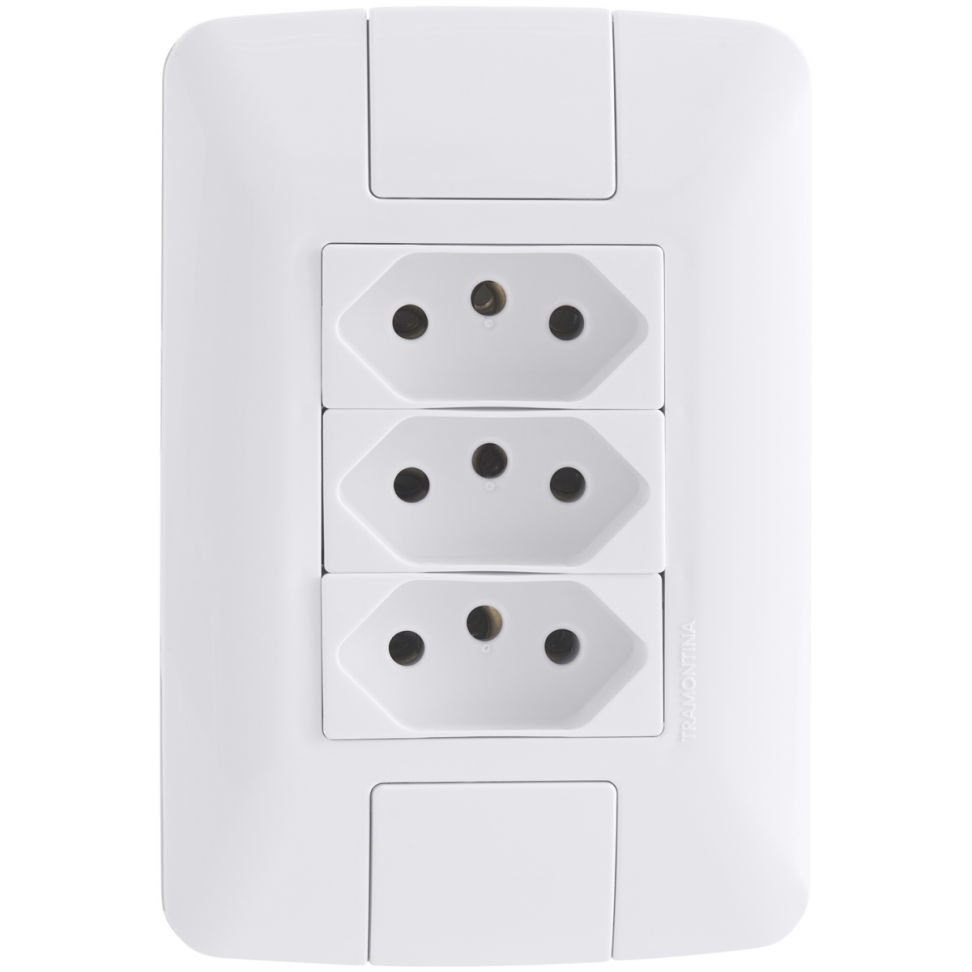 Conjunto Tramontina Aria 3 Tomadas 2P+T 10 A 250V Branco