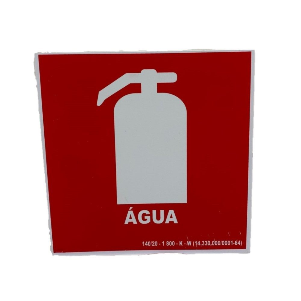 Placa Fotoluminescente 20x20cm Extintor Água