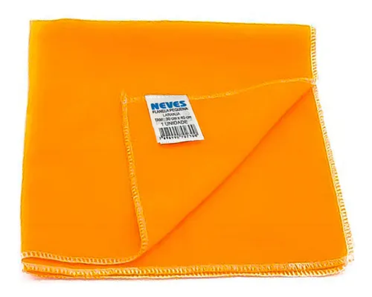 Flanela de Limpeza Laranja 30x40cm 100% Algodão