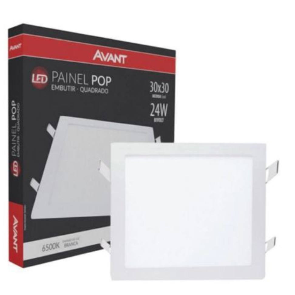 Painel de Led Embutir Quadrado 24W Avant 6500K Bivolt 30 x 30 cm