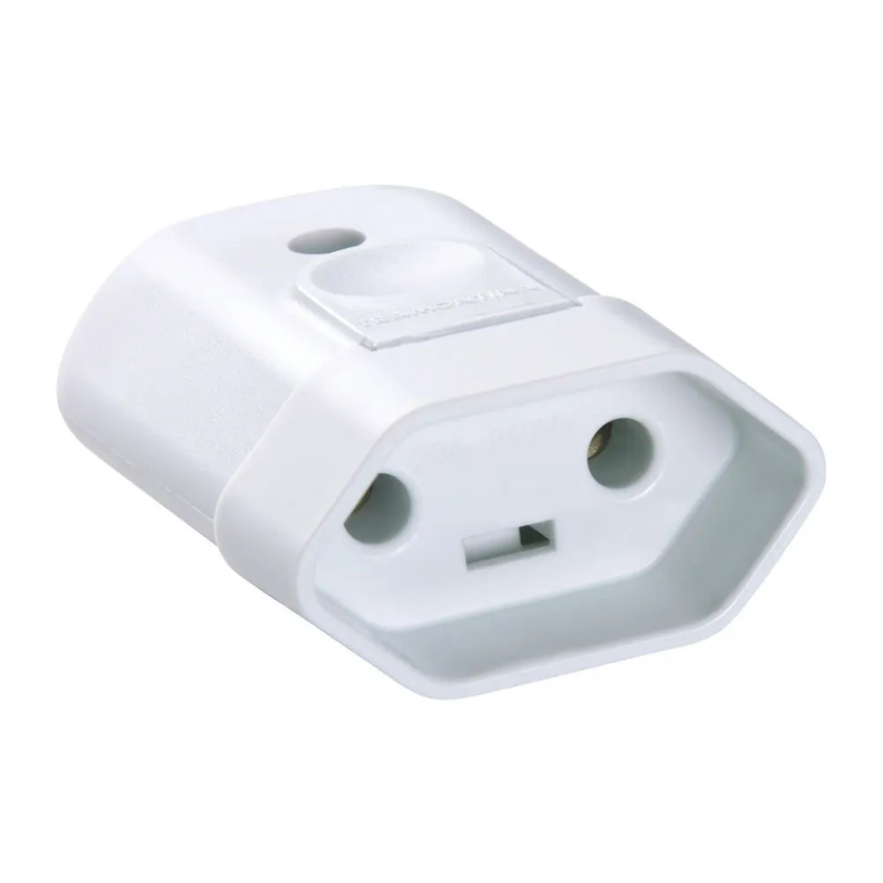Plugue Fêmea Tramontina 2P 10A 250V Preto/Branco