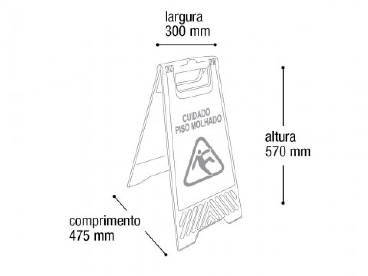 Placa Sinalizadora de Piso Molhado Arqplast Amarelo
