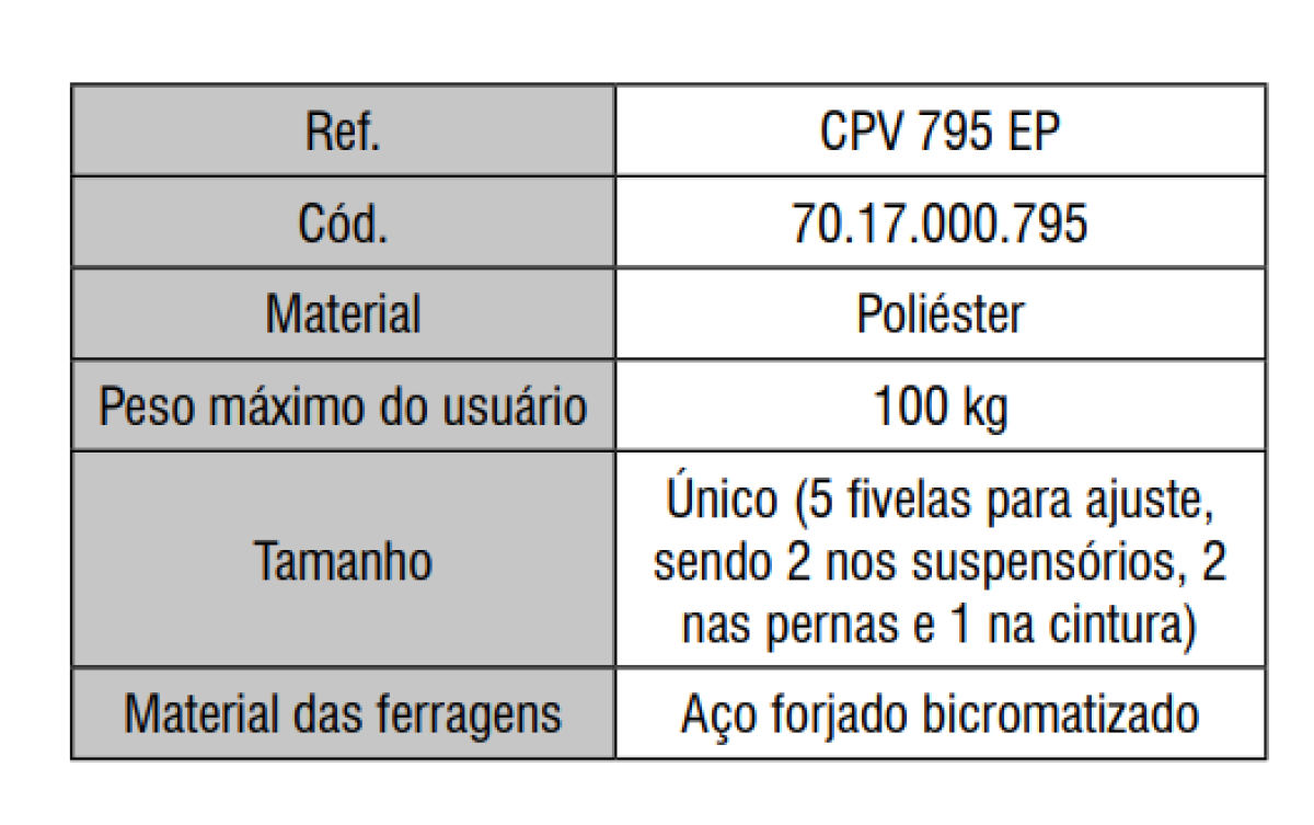 Cinto Paraquedas Vonder CPV 795EP