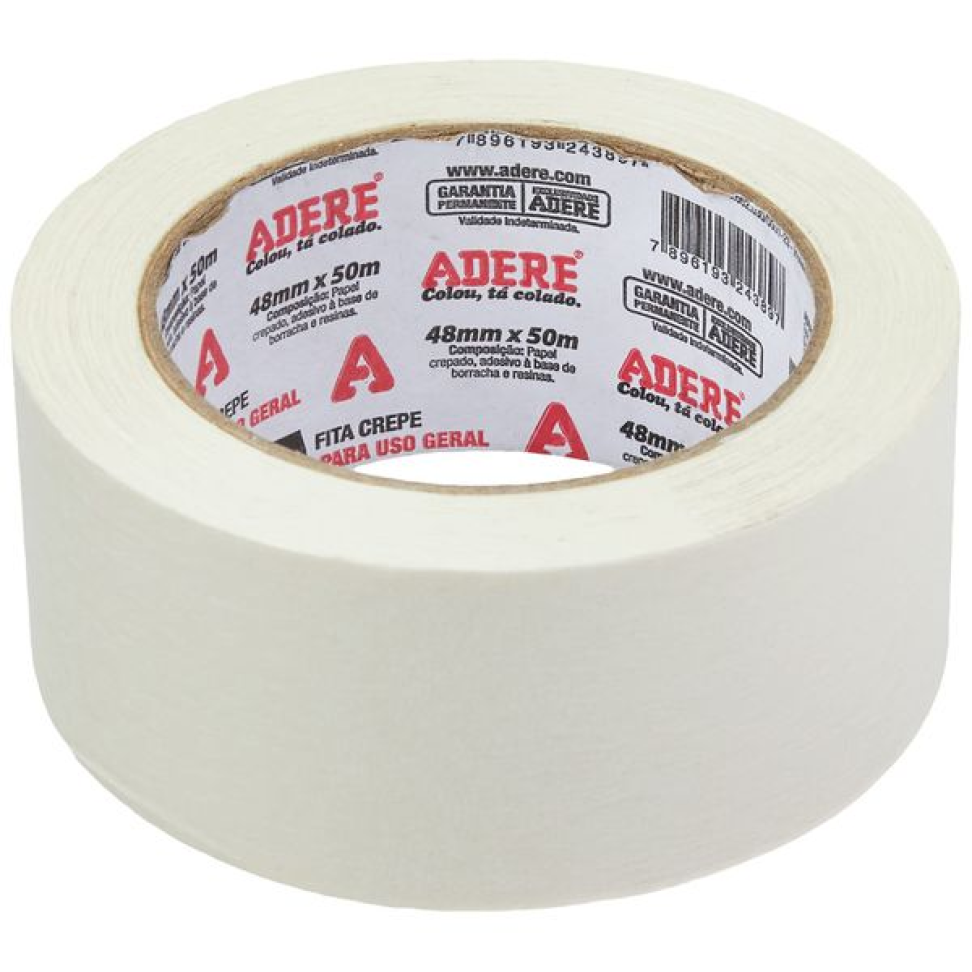 Fita Crepe Adere Uso Geral Branca 48mm x 50m