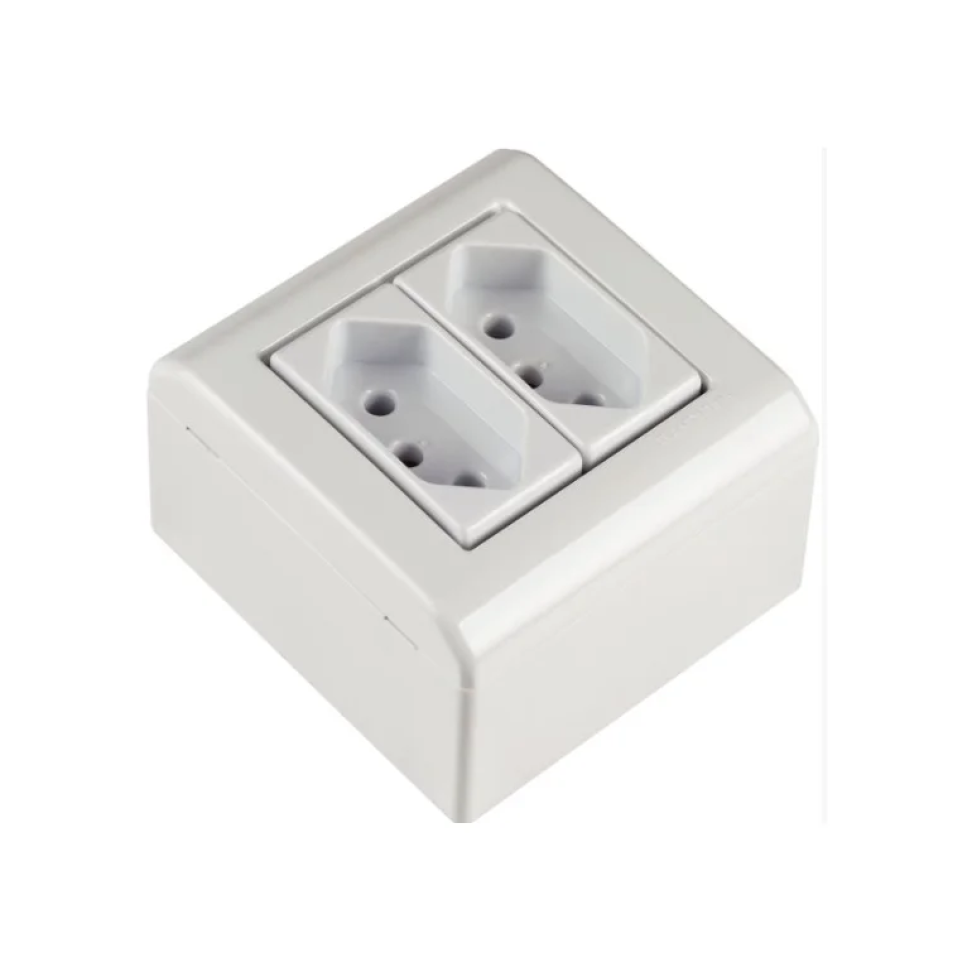 Caixa de Sobrepor Tramontina Liz  2 Tomadas 2p10a 250v