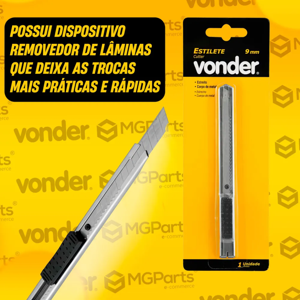 Estilete de Metal Vonder Lâmina 9mm - #3