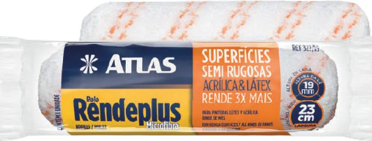 Rolo de Pintura Atlas Microfibra Sem Suporte 23 cm