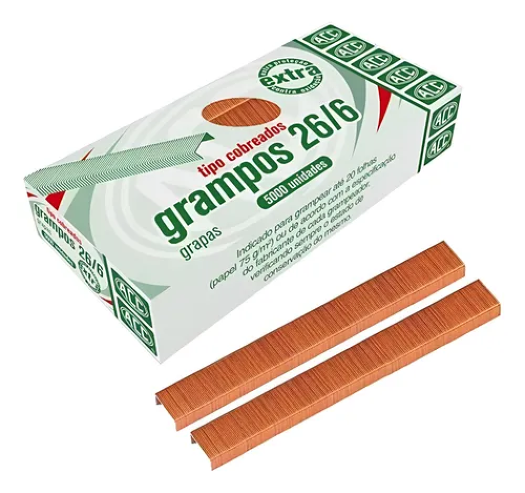 Grampo para Grampeador ACC 26,6 Cobreado