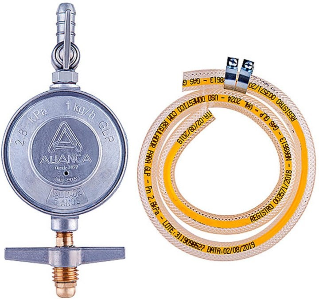 Registro para Gás Aliança 505/1 Mangueira PVC 80cm