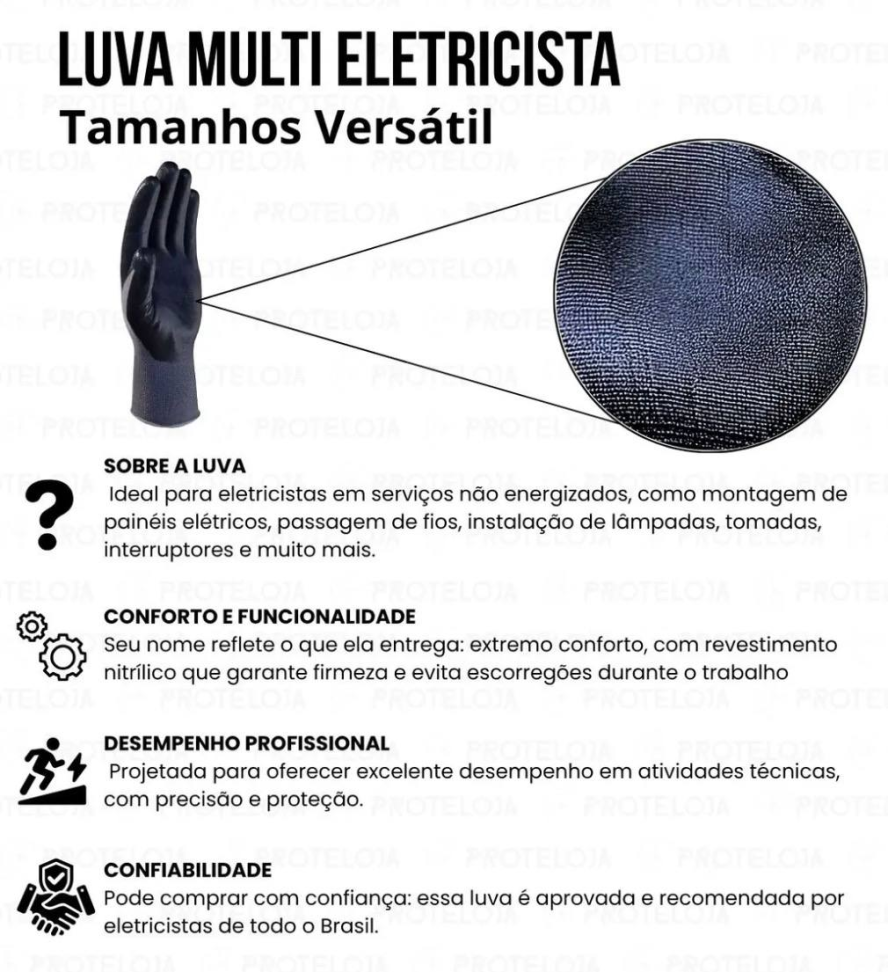 Luva Eletricista EPIs Preta