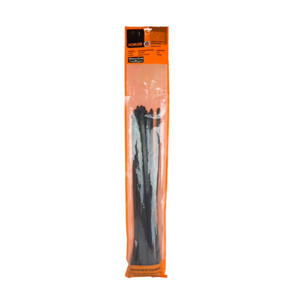 Abraçadeira de Nylon Foxlux Preta 530x12,7 mm Pct C25
