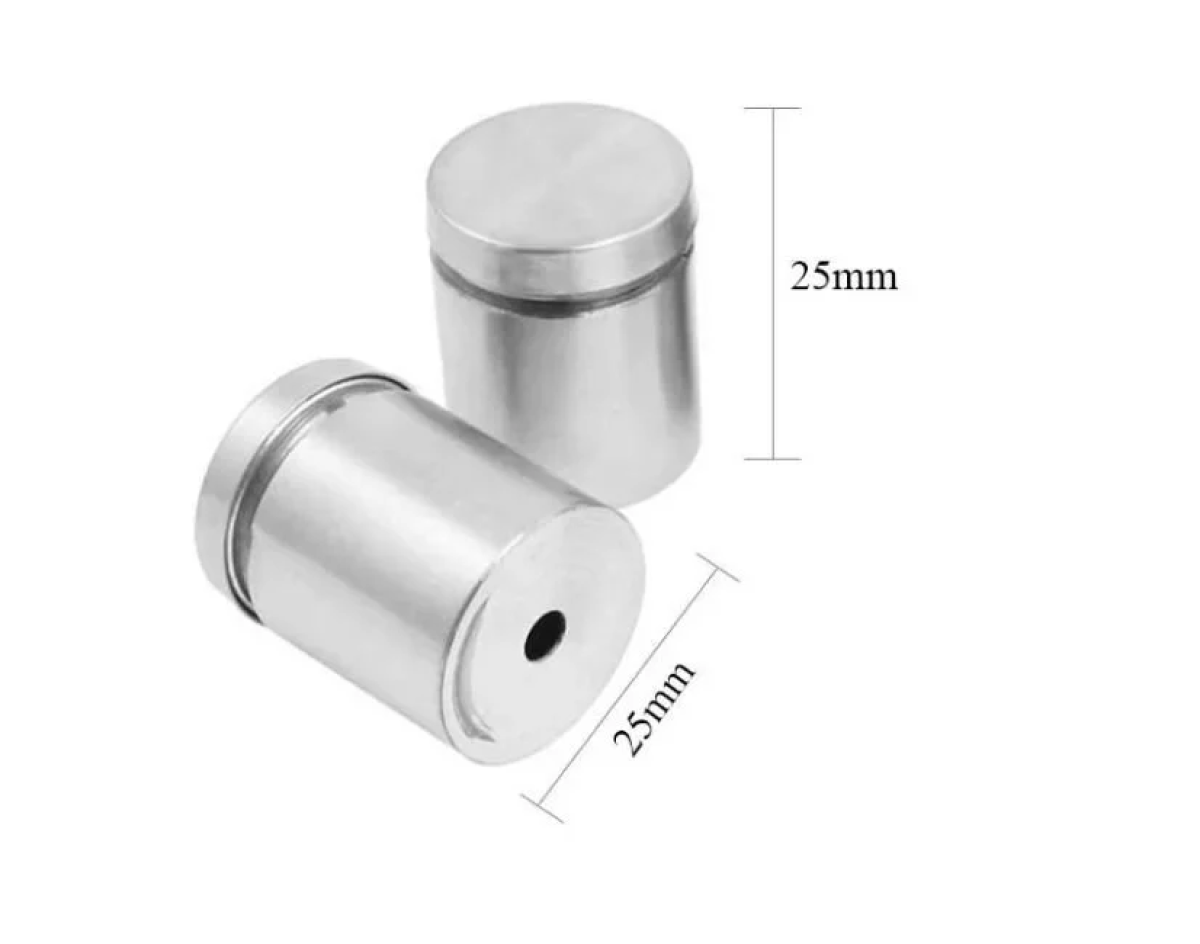 Prolongador Aço Inox Escovado Vidro Madeira 25 x 25 mm