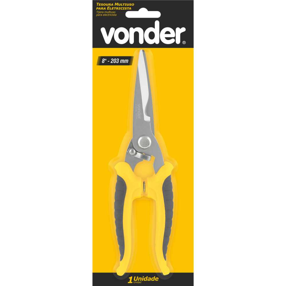 Tesoura Multiuso Vonder Aço Inox Para Eletricista
