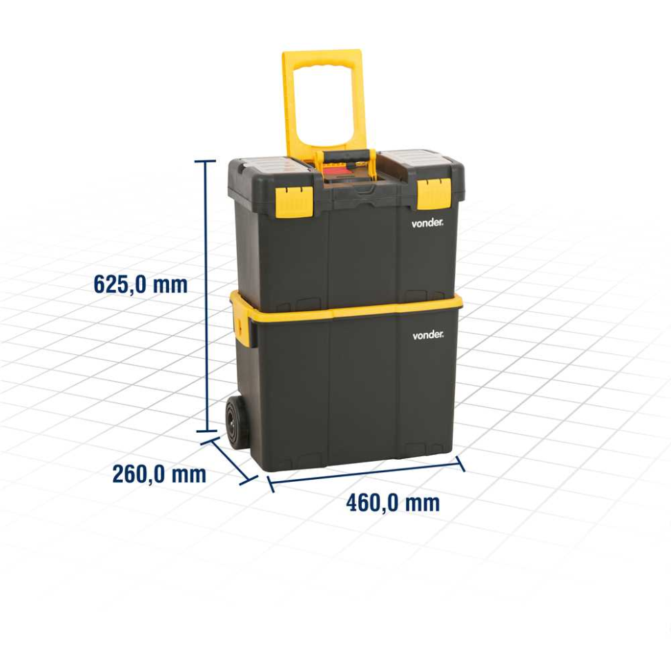 Caixa Para Ferramentas Vonder Com Rodas 62,5cm CRV 0300 - #3