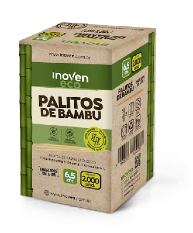 Palito de Dente Inoven Bambu Embalado 6,5cm C/2000